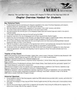 The Last Best Hope, Volume I, Chapter