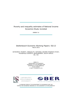 Poverty and inequality estimates of National Income Dynamics
