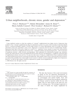 Urban neighborhoods, chronic stress, gender and depression