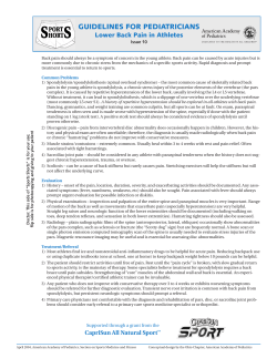 Lower Back Pain in Athletes