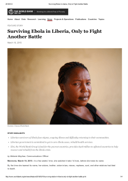 Surviving Ebola in Liberia, Only to Fight Another Battle