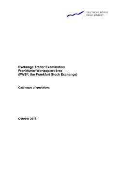 FWB Trader Examination Question Catalogue