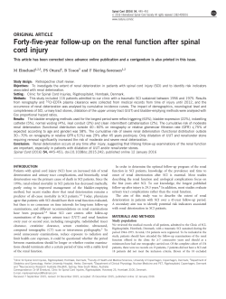 Forty-five-year follow-up on the renal function after spinal