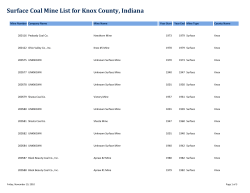 Surface Coal Mine List for Knox County, Indiana