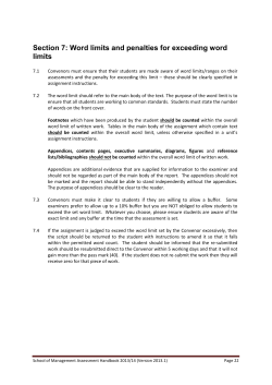 Section 7: Word limits and penalties for exceeding word limits