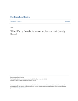 Third Party Beneficiaries on a Contractor`s Surety Bond