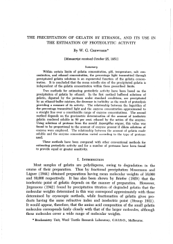 THE PRECIPITATION OF GELATIN BY ETHANOL, AND ITS USE IN