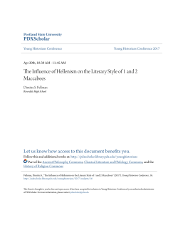 The Influence of Hellenism on the Literary Style of 1
