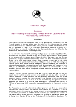 The Federal Republic`s security services from the Cold