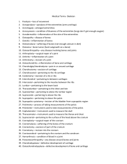 Medical Terms- Skeleton 1. Paralysis&mdash;loss of movement 2