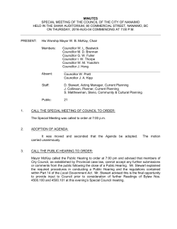 Special Meeting of Council (Public Hearing)