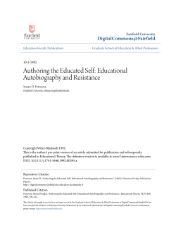 Authoring the Educated Self: Educational Autobiography and