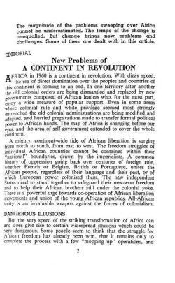 New Problems of A CONTINENT IN REVOLUTION
