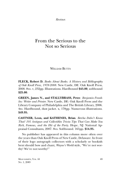 From the Serious to the Not so Serious