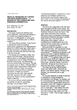 Medical Problems of Captive and Wild Rhinoceros: A Review of the