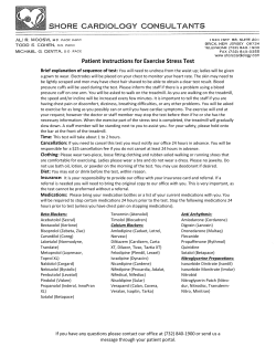 Exercise Stress Test Instructions