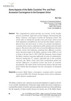 Some aspects of the Baltic countries` pre- and post