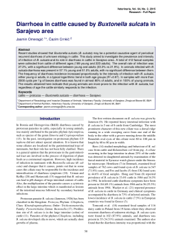 Diarrhoea in cattle caused by Buxtonella sulcata in Sarajevo area