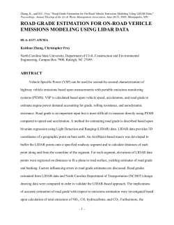 road grade estimation for on-road vehicle emissions modeling using