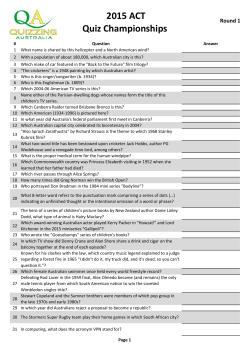 Round 1 - Quizzing Australia