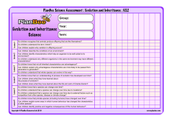 Evolution and Inheritance | Assessment Grid