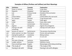 Examples of Affixes (Prefixes and Suffixes) and their Meanings