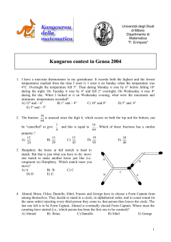 Kangaroo contest in Genoa 2004