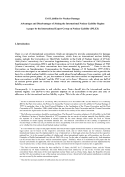 Civil Liability for Nuclear Damage: Advantages and Disadvantages