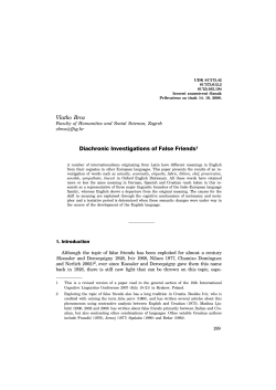 Diachronic Investigations of False Friends