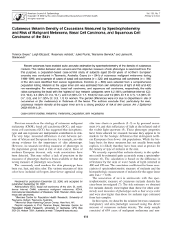 Cutaneous Melanin Density of Caucasians