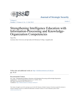 Strengthening Intelligence Education with Information