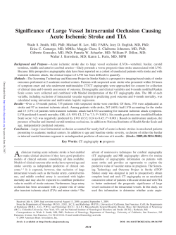 Significance of Large Vessel Intracranial Occlusion Causing