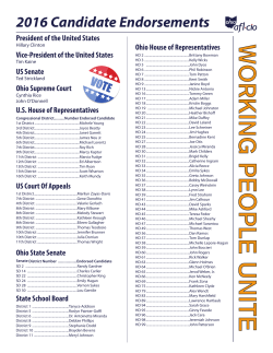 Ohio AFL-CIO 2016 Endorsements