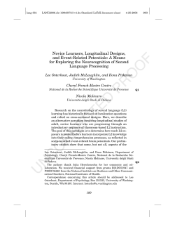Novice Learners, Longitudinal Designs, and Event