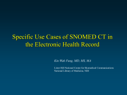 This link will open in new windowSpecific Use Cases of SNOMED