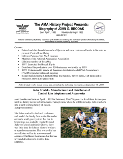 Biography of JOHN G - Academy of Model Aeronautics
