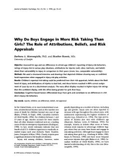 Why Do Boys Engage in More Risk Taking Than Girls? The Role of