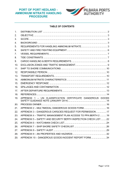 ammonium nitrate handling procedure