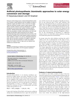 Artificial photosynthesis: biomimetic approaches to solar energy