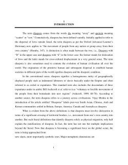 1 INTRODUCTION The term diaspora comes from the words dia
