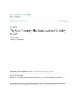The Sex of Adultery: The Secularization of Morality in