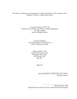 The effect of an intense exercise program on mobility