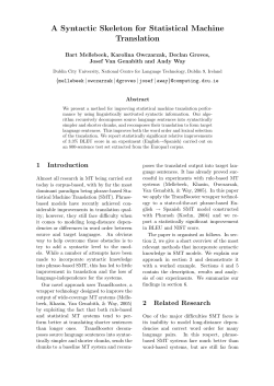 A Syntactic Skeleton for Statistical Machine - DORAS