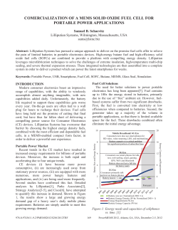 comercialization of a mems solid oxide fuel cell for portable power