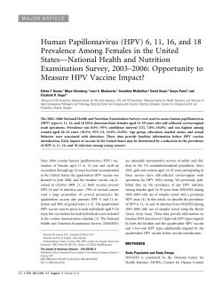 (HPV) 6, 11, 16, and 18 Prevalence Among