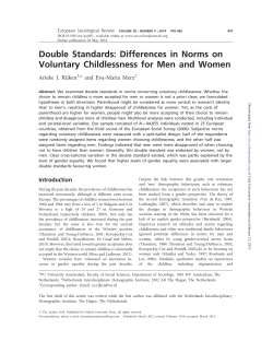 Double Standards: Differences in Norms on Voluntary Childlessness