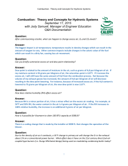Combustion: Theory and Concepts for Hydronic Systems