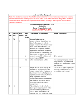 The Karnataka Stamp Act, 1957 Schedule
