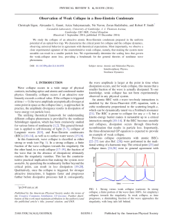 Observation of Weak Collapse in a Bose