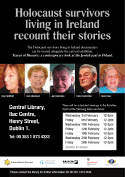 Holocaust survivors living in Ireland recount their stories